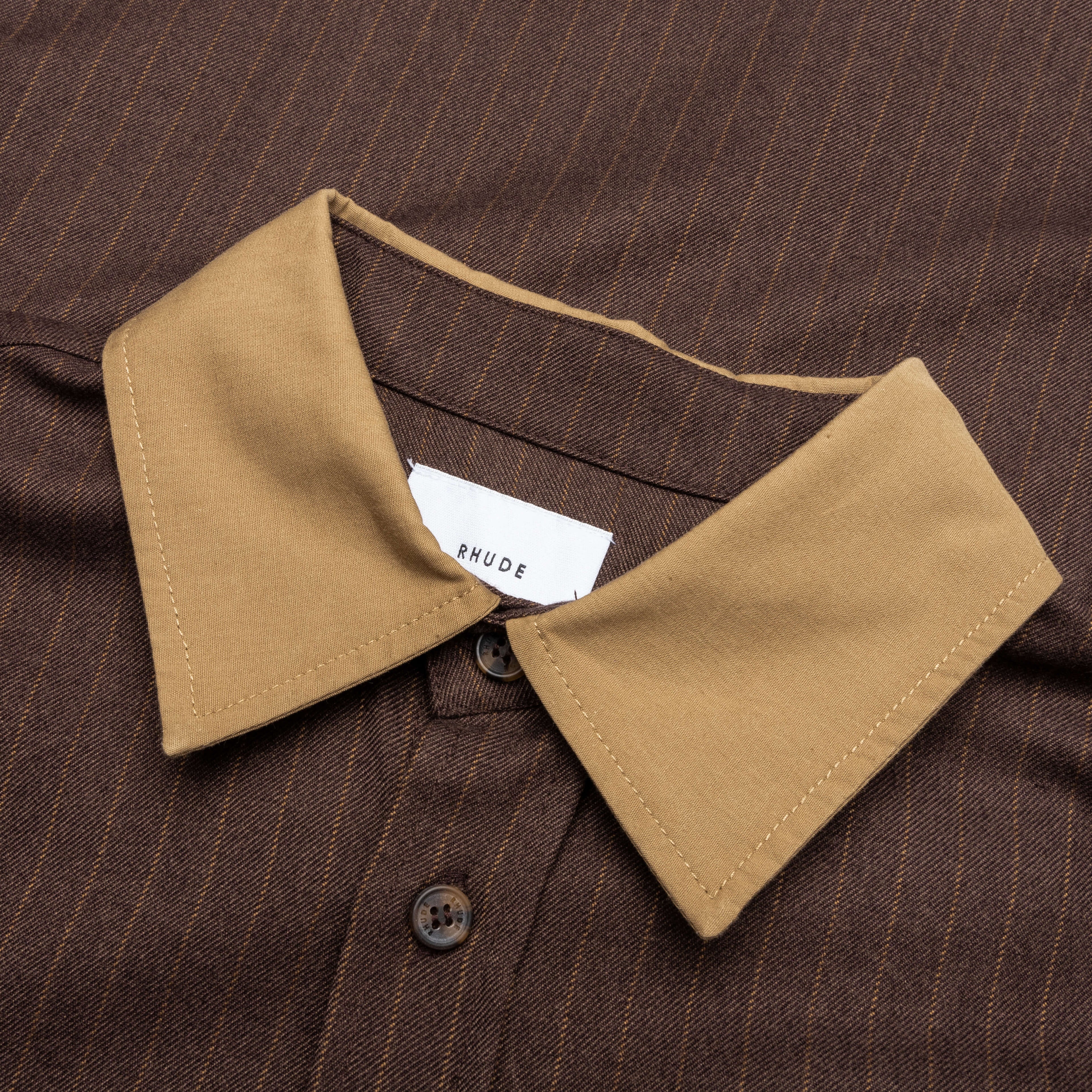 Twill Stripe Mechanic Shirt Brown Tan