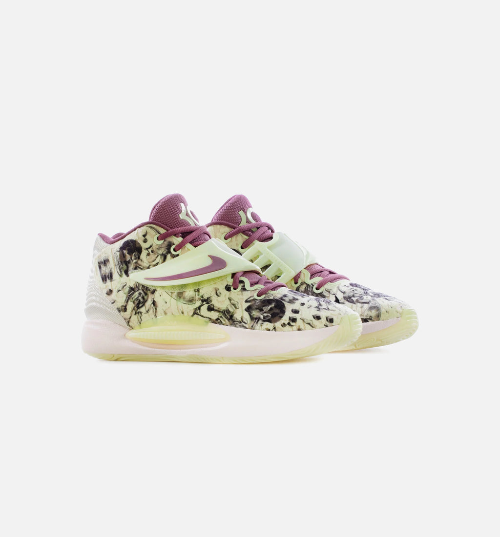 KD 14 Surreal Mens Basketball Shoe Lime Ice Pearl White Light Mulberry