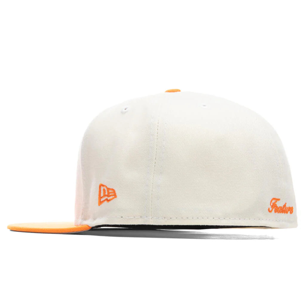 Feature x New Era OE Fitted Cap Off White Dim Orange
