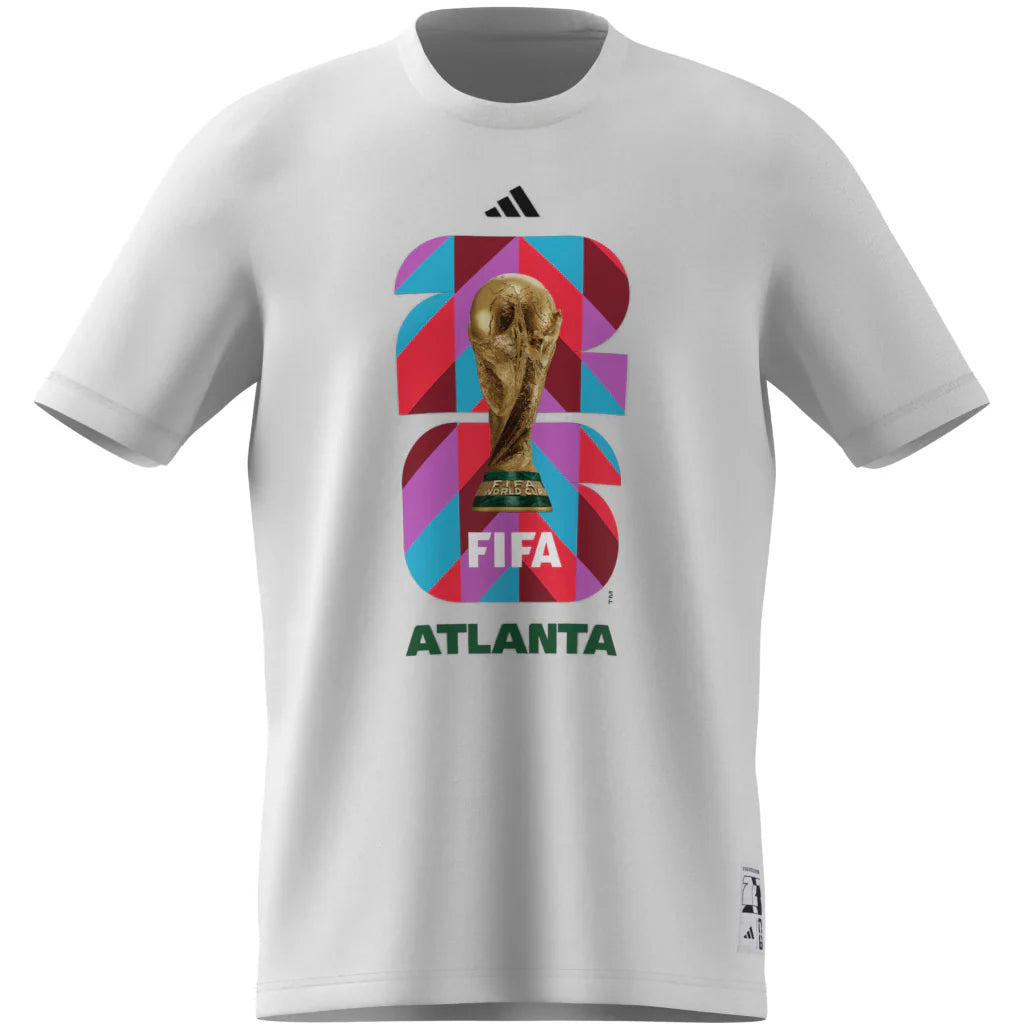 adidas FIFA World Cup 26 Host City Atlanta Graphic Mens Soccer T Shirt White