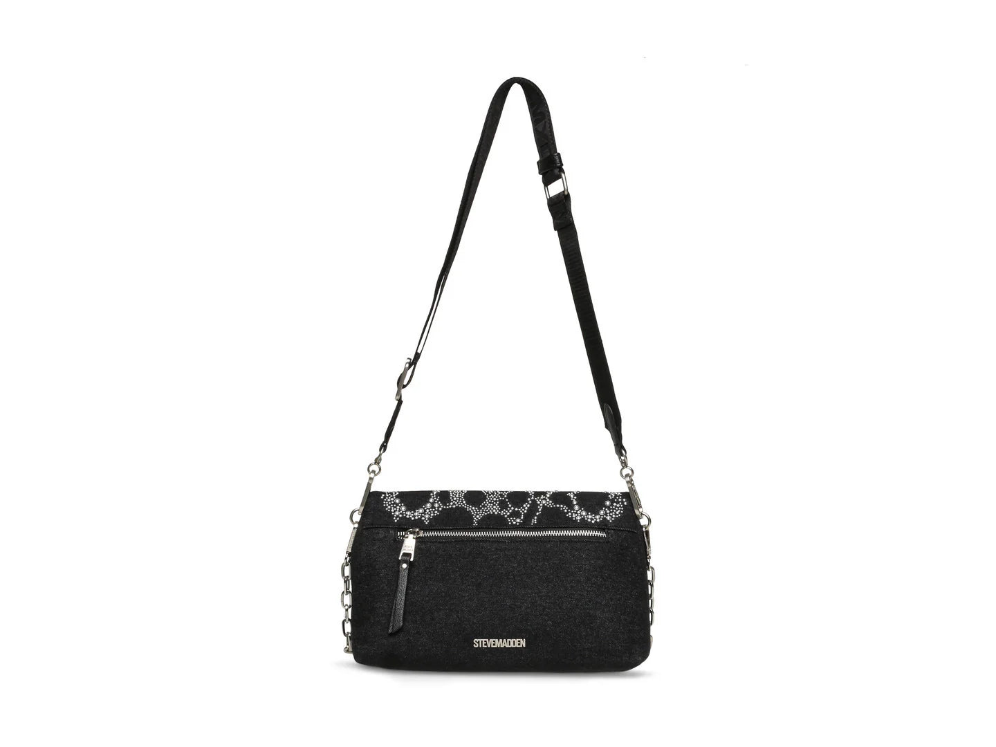 Bolsa de Hombro Steve Madden Brylie Negro Plata para Mujer