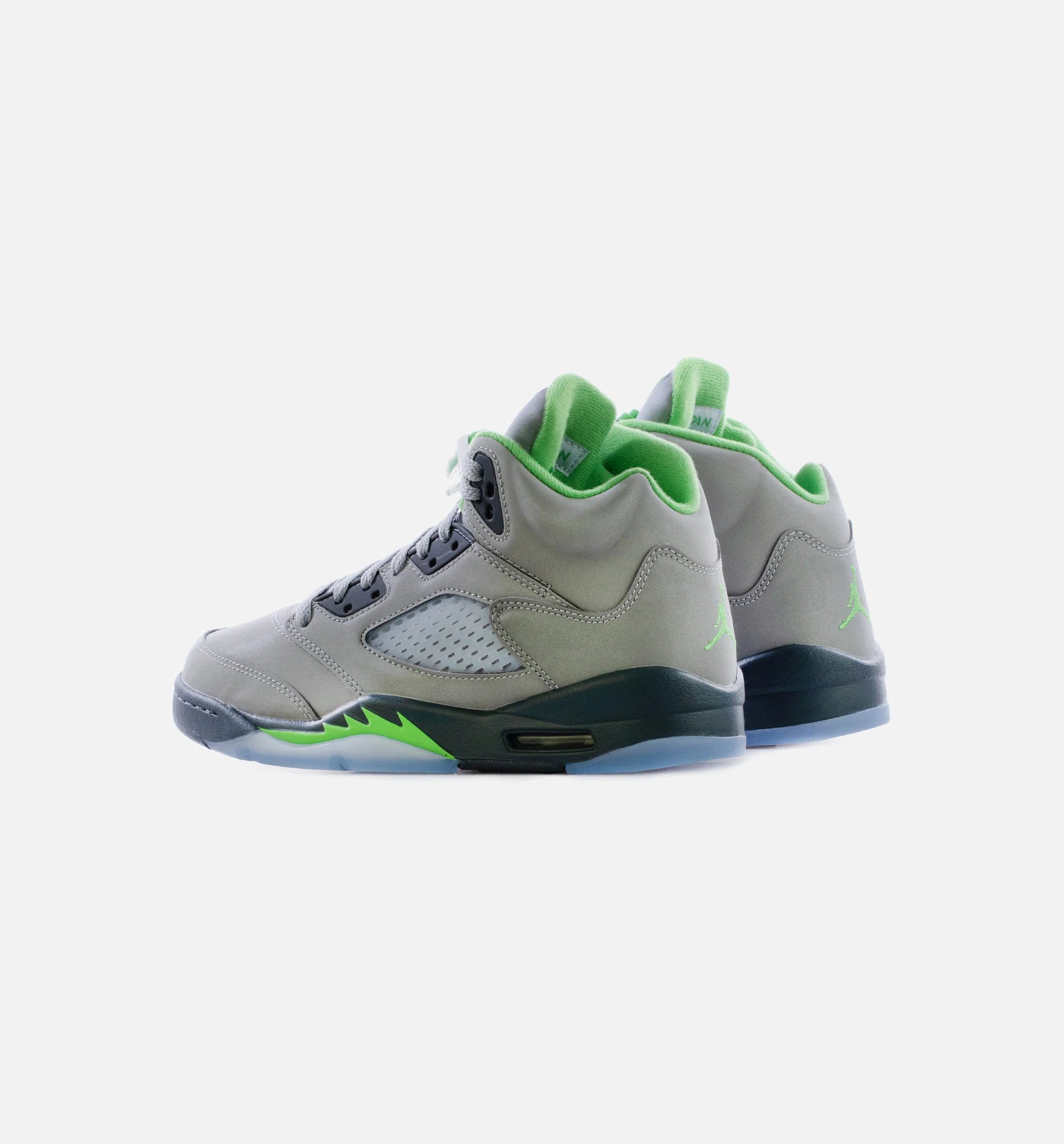 Air Jordan 5 Retro Green Bean Grade School Lifestyle Shoe Silver Green Free Shipping