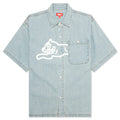 Blue Dog S S Cropped Fit Woven Shirt Blueberry Haze