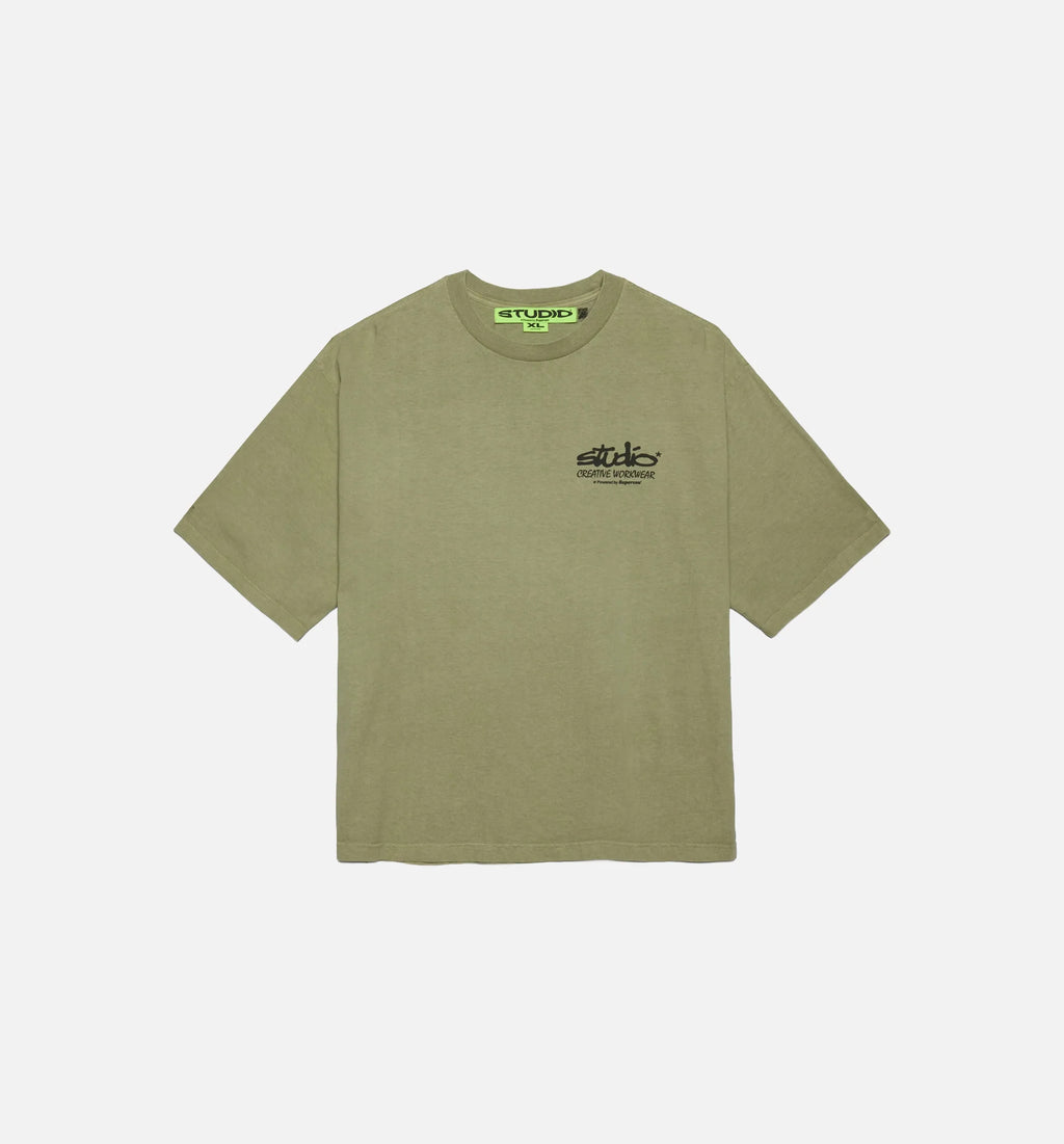 Studio CWW Logo Mens Short Sleeve Shirt Green