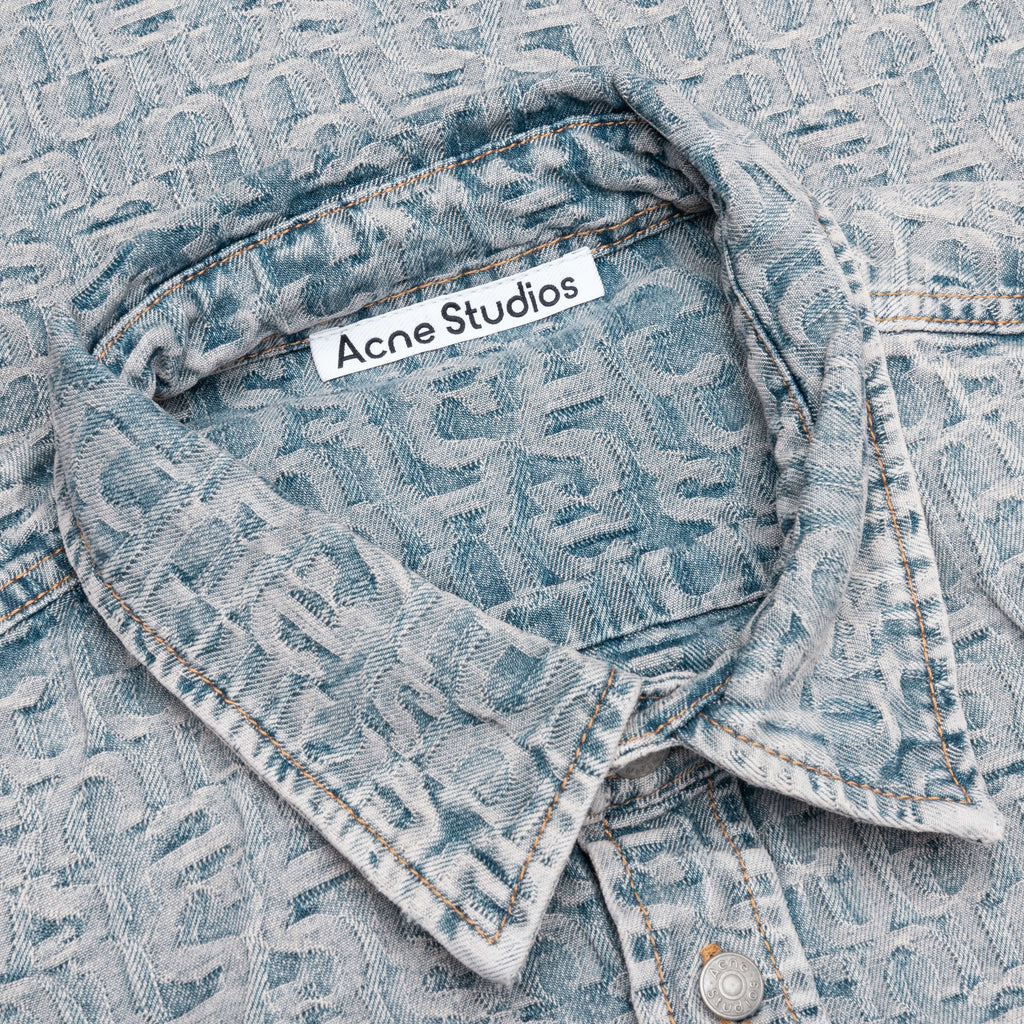 Relaxed Fit Denim Shirt Blue Beige