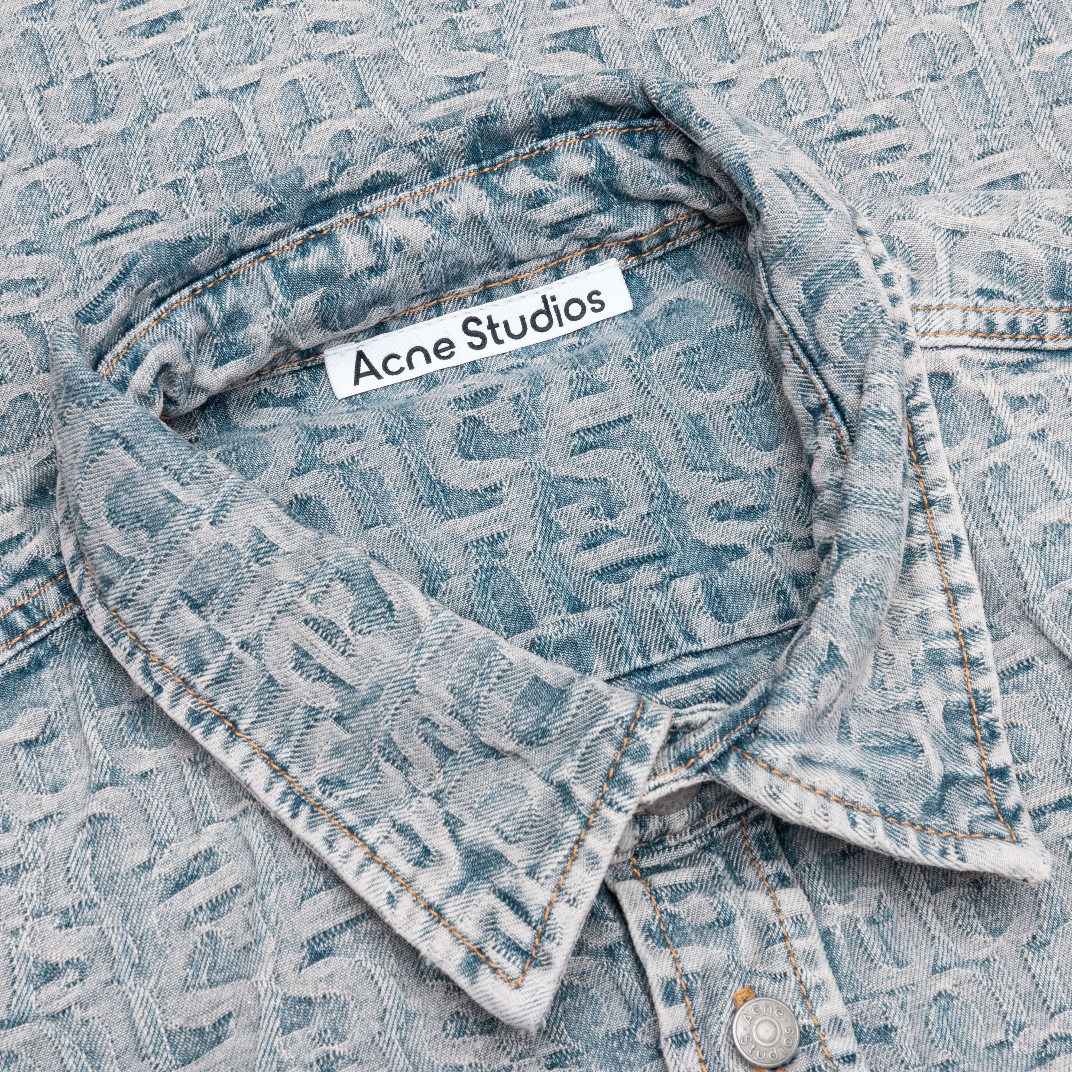 Relaxed Fit Denim Shirt Blue Beige