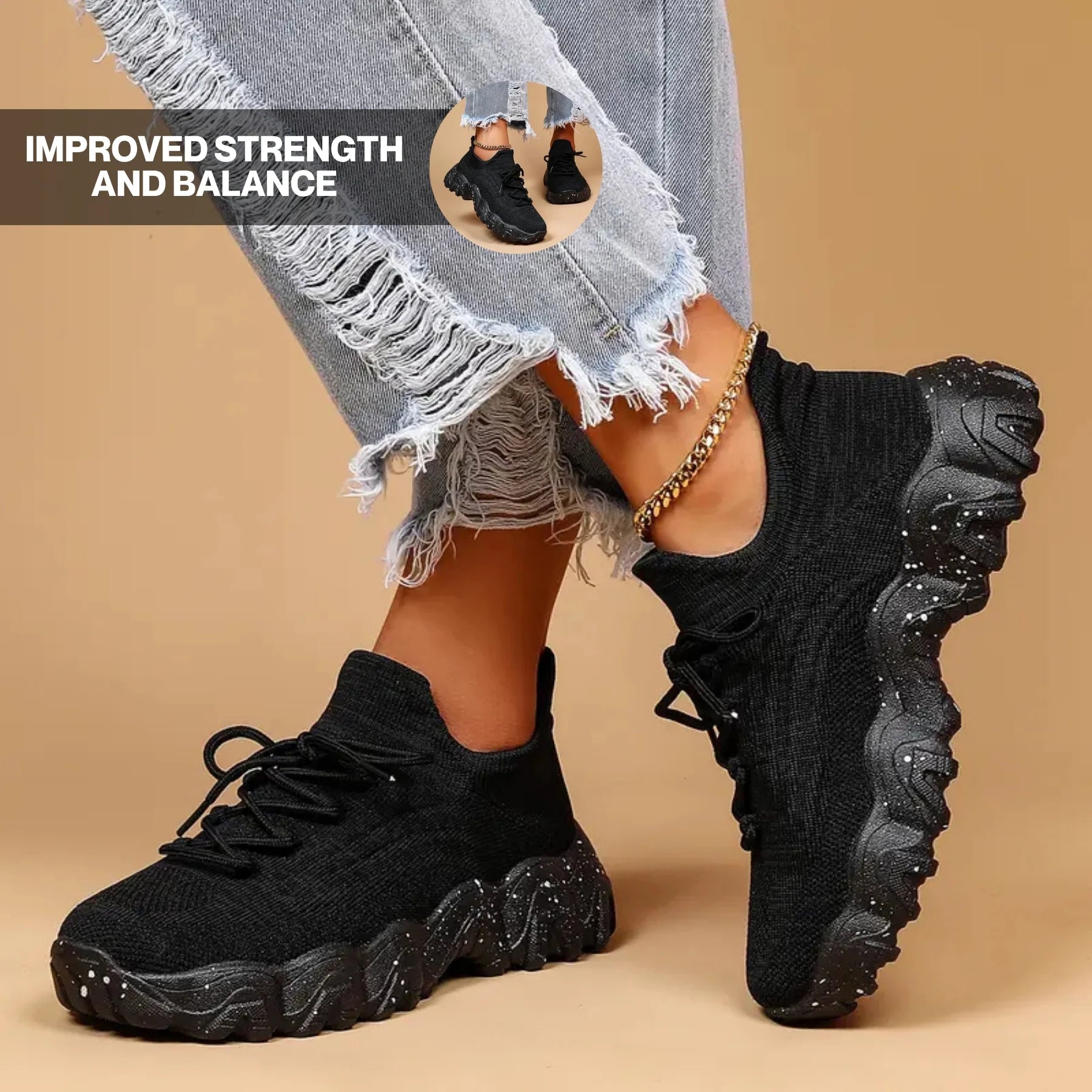 Mara Healthy and Supportive Walking Shoes Black Friday