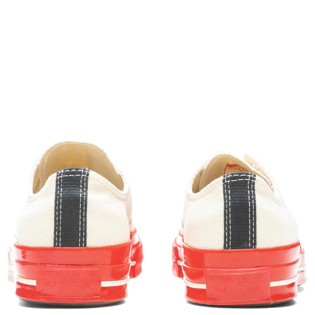 Converse x Comme Des Garcons PLAY All Star Chuck 70 Ox Red Sole White