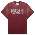 Pearl Studded Logo Tee Burgundy