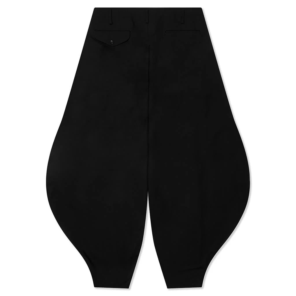 Wool Carrot Pants Black