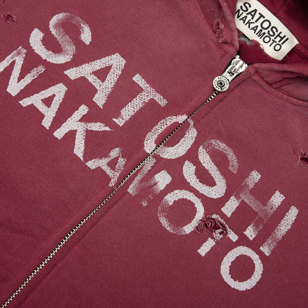 Luke Fleece Hoodie Burgundy