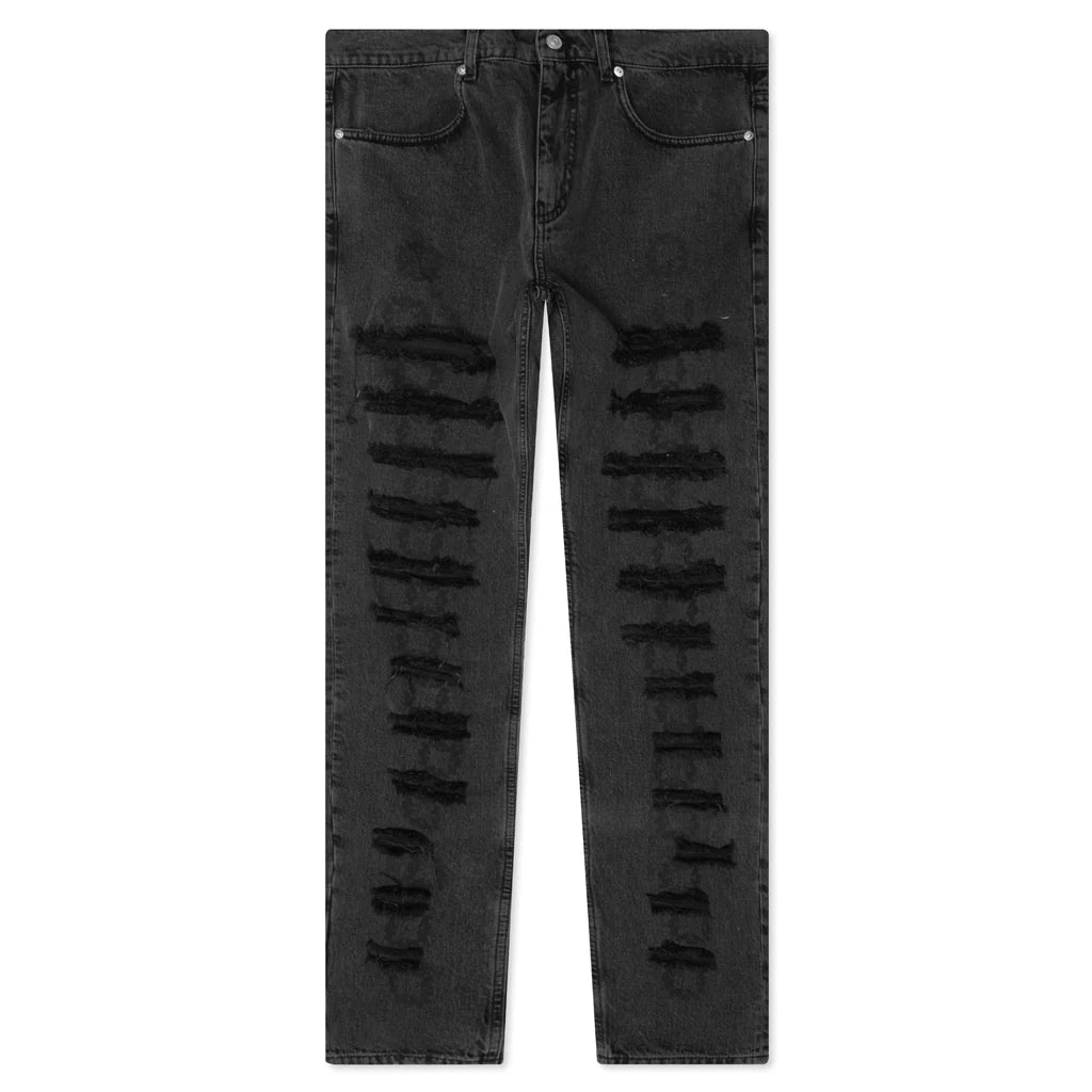 Slashed Skinny Jean Black