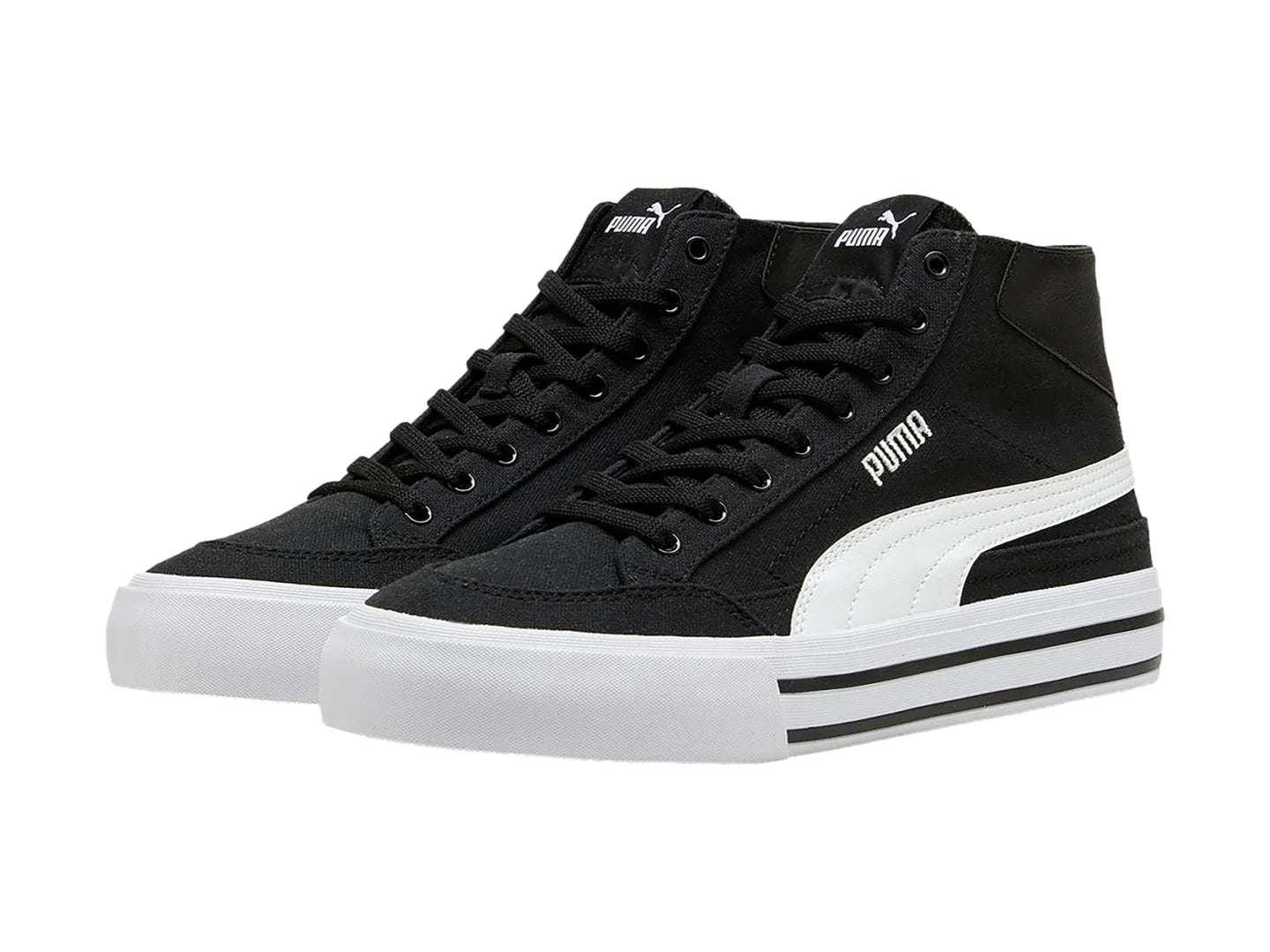 Tenis PUMA Court Classic Vulc Mid Negro y Blanco para Mujer