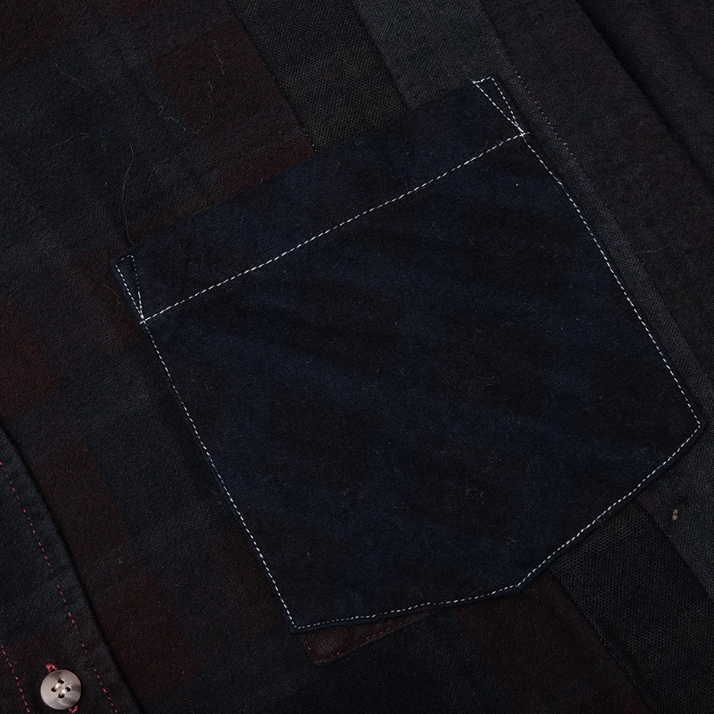 Over Dye 7 Cuts Wide Shirt Black