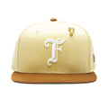 Feature x New Era Old English F Snapback Hat w Pin Soft Yellow Toasted Peanut