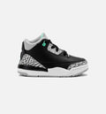 Air Jordan 3 Retro Green Glow Infant Toddler Lifestyle Shoe Black Green Glow Wolf Grey White