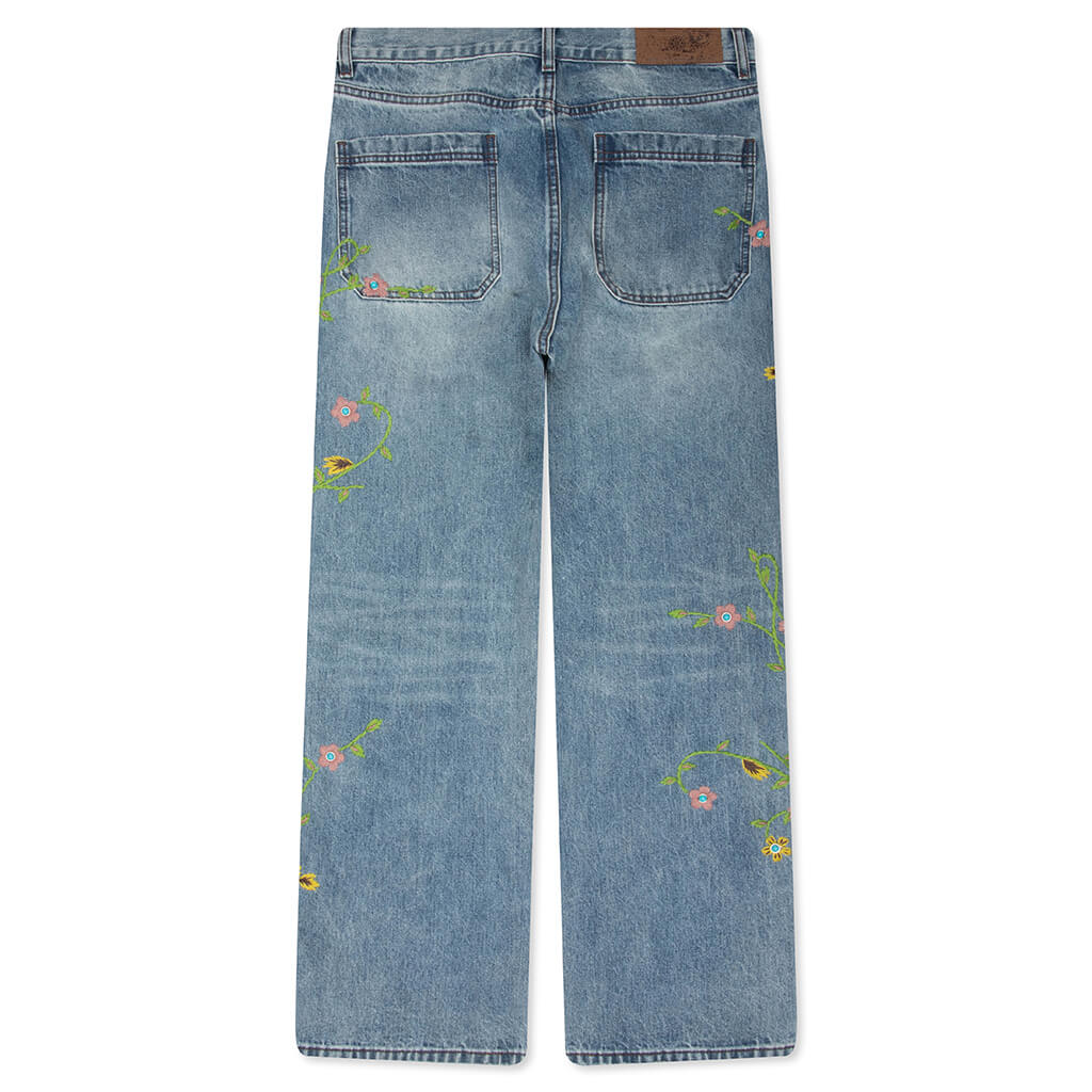 Majestic Floral Denim Pants Blue