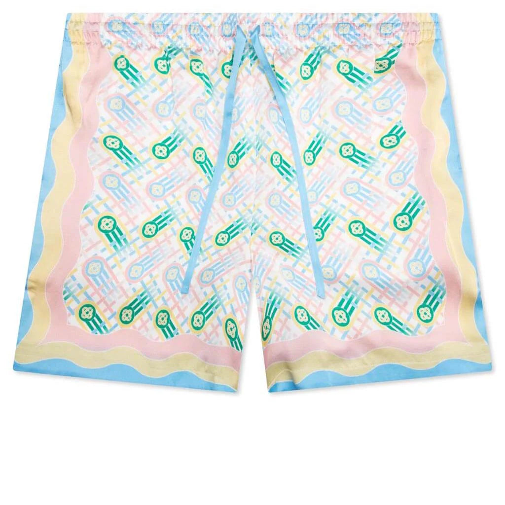 Silk Shorts With Drawstrings Ping Pong Print