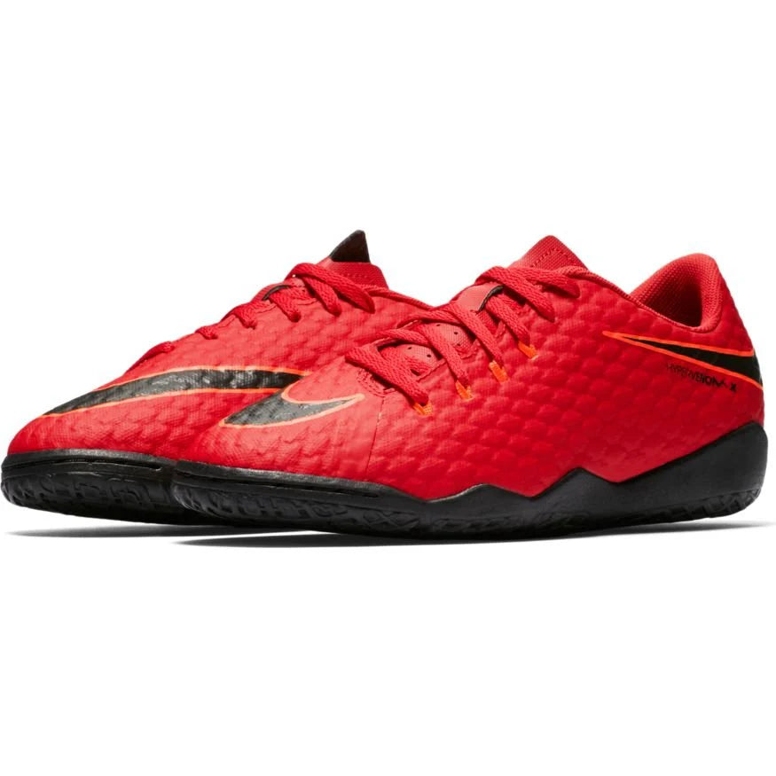 Nike Jr HypervenomX Phelon III IC Indoor Soccer Shoes Red Black