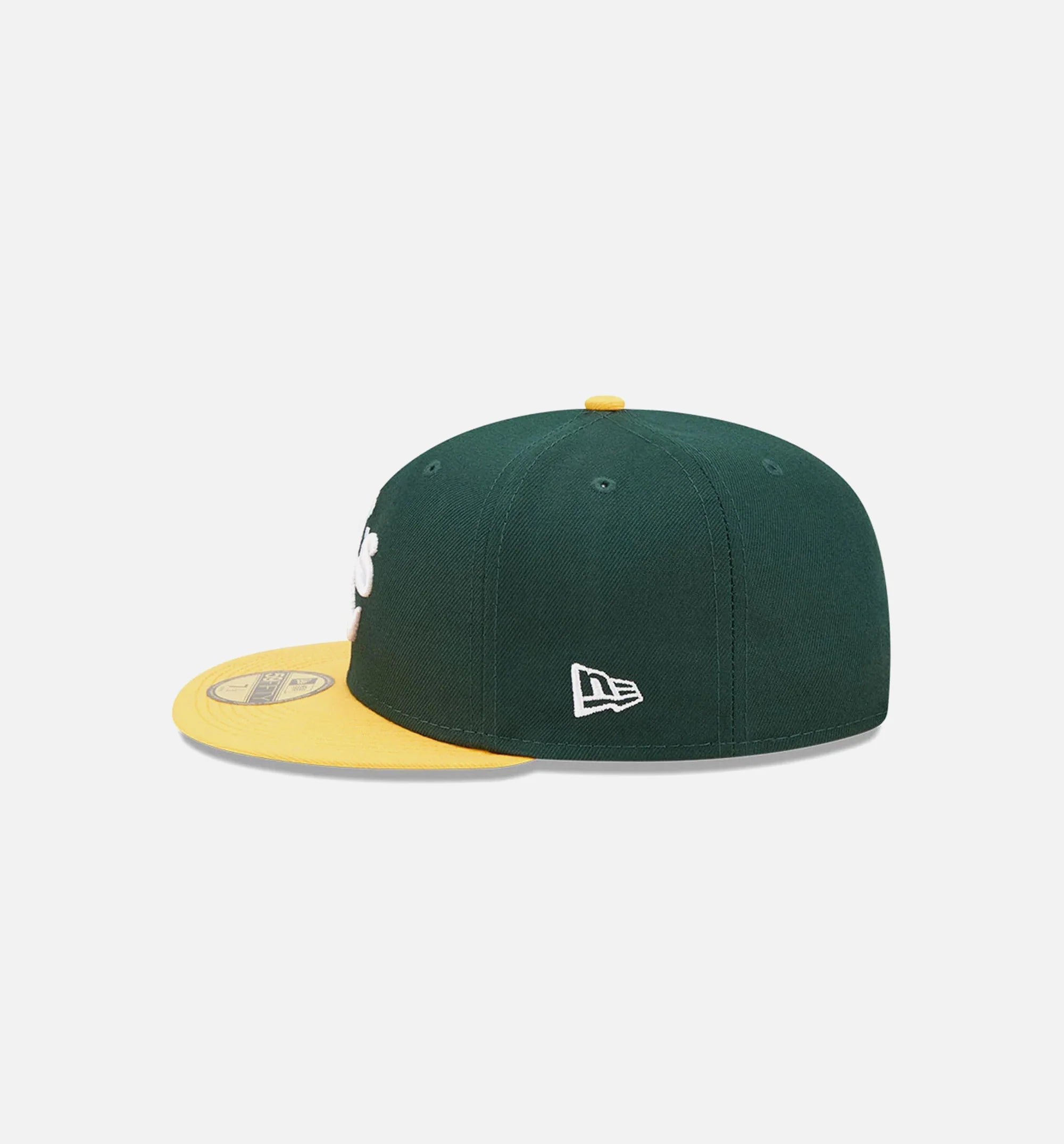 Oakland Athletics Comic Cloud 59FIFTY Fitted Cap Mens Hat Green Yellow