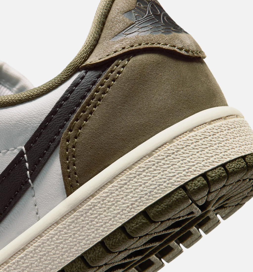 Air Jordan 1 Low OG Medium Olive And Summit White Preschool Lifestyle Shoe Medium Olive Black Summit White Sail