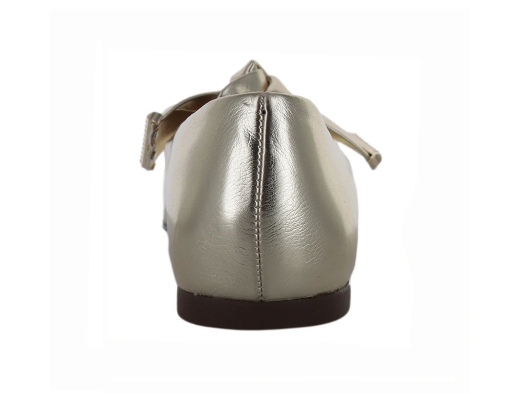 Zapatos Planos Salamandra Color Platina para Mujer