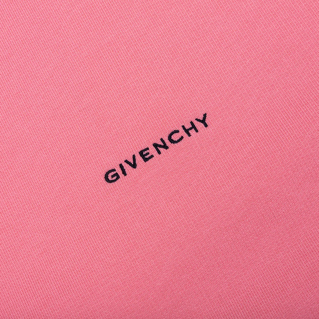 Logo Embroidered Long Sleeve Polo Shirt Candy Pink