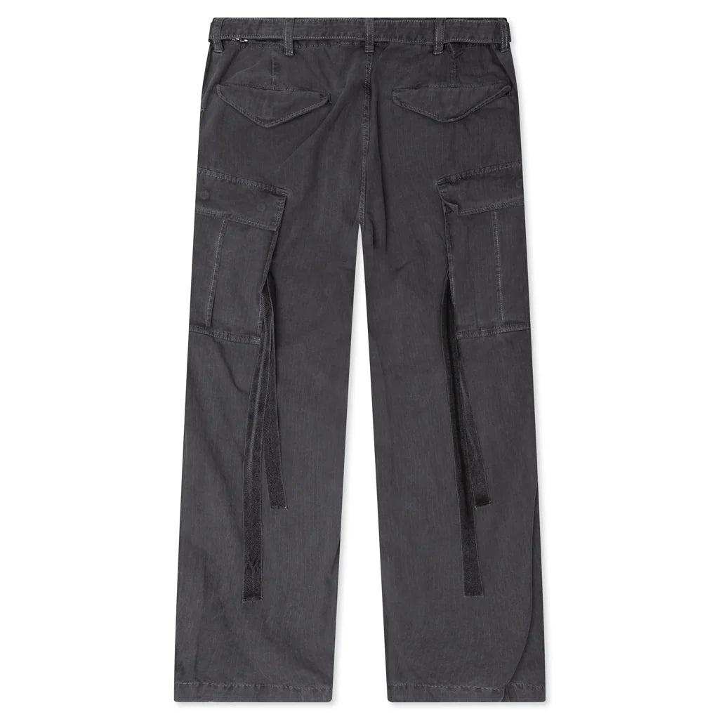 Garment Dye Rip Stop Pants Black