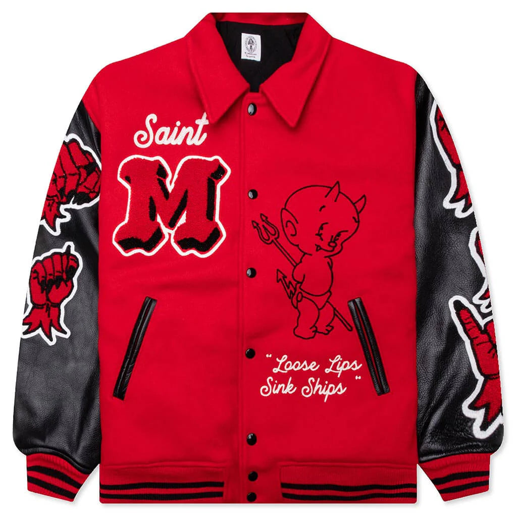 Saint Michael Devil Varsity Jacket Red