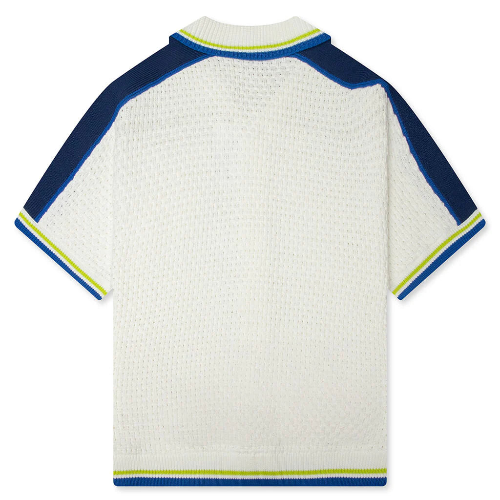 Crochet Shirt White Blue