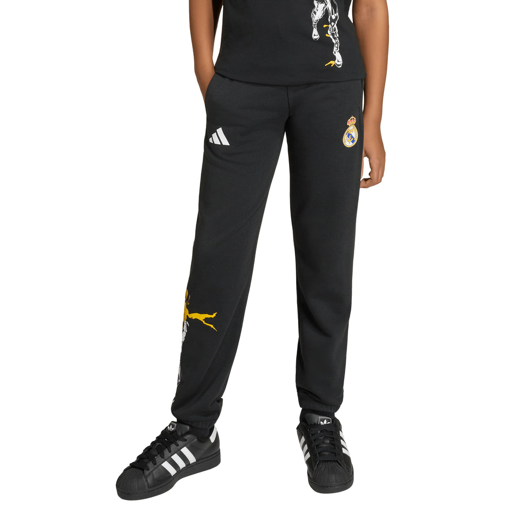 adidas Real Madrid Avengers Youth Soccer Tracksuit Bottoms Black