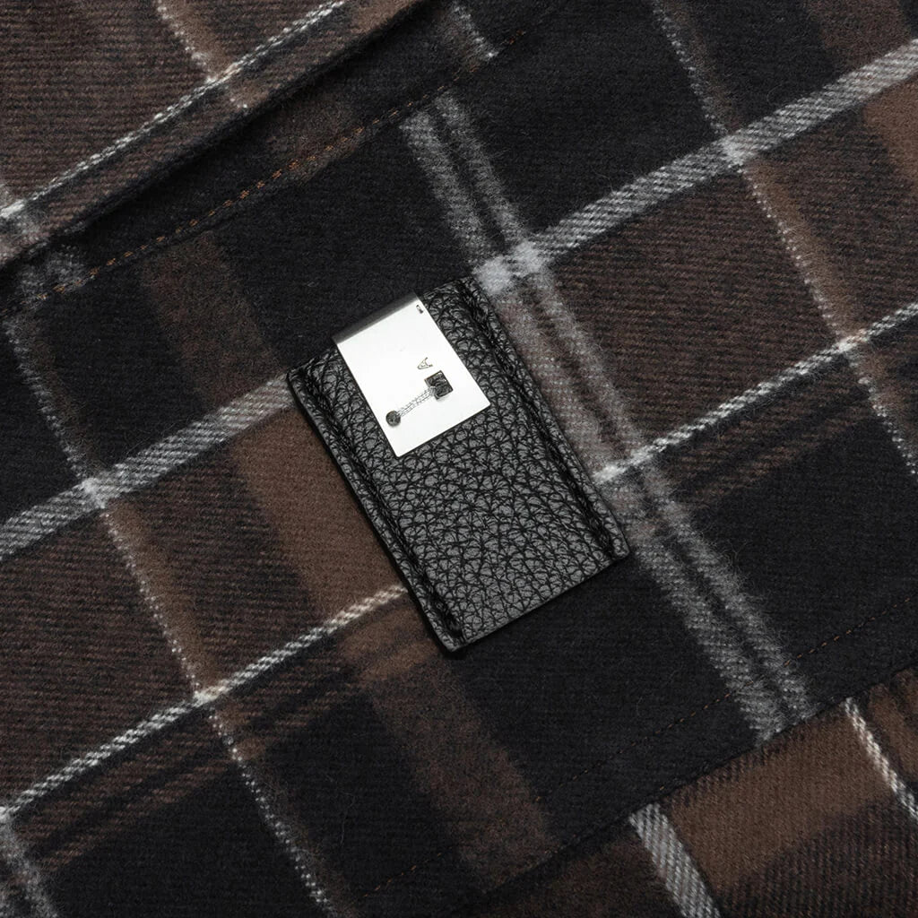 Plaid Logo Shirt Brown Black