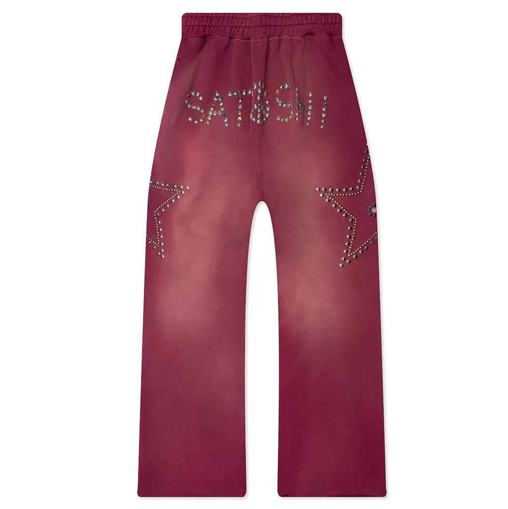 Star Studded Sweatpant Burgundy