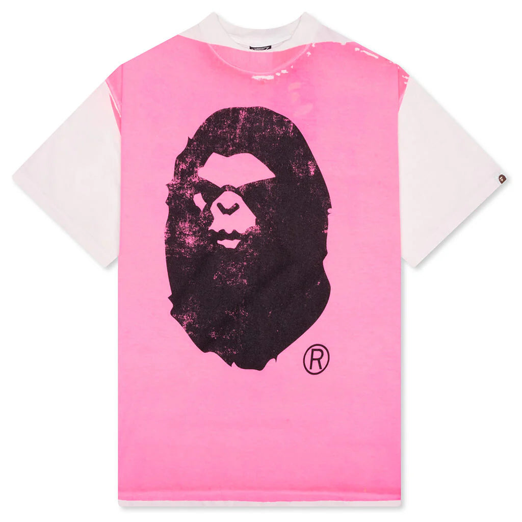Saint M6 x Bape Handprint Genuine Nowhere Journey S S Tee White Pink