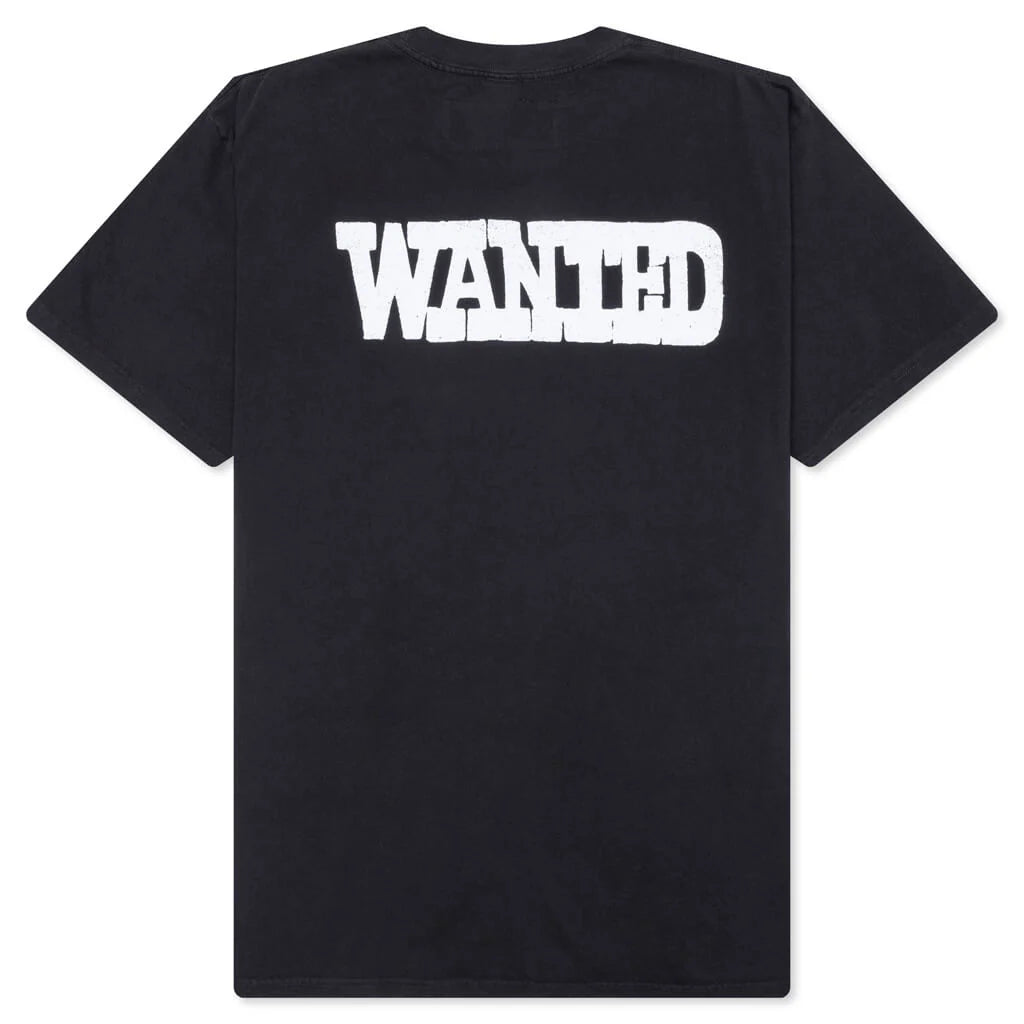 Wanted Short Sleeve T Shirt Sun Faded Washed Black