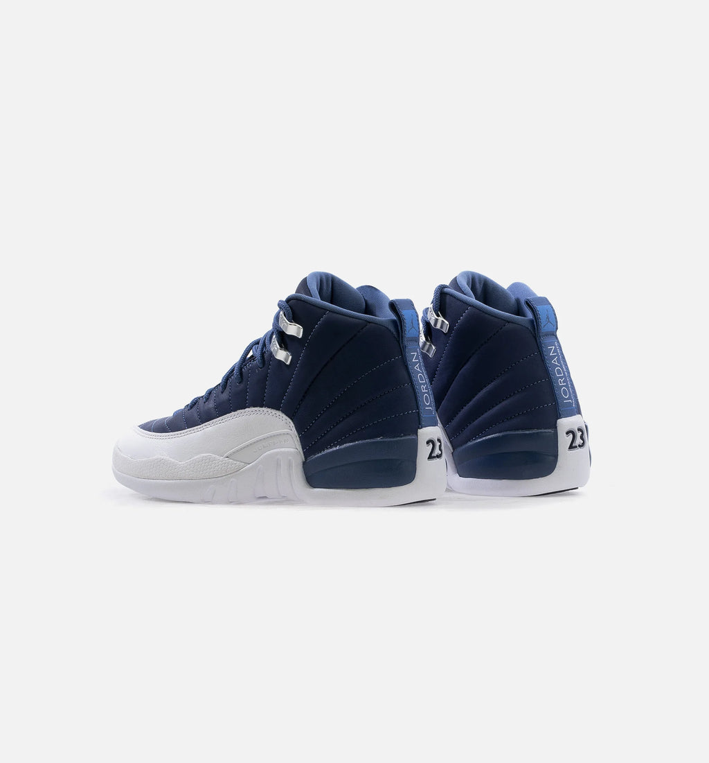 Air Jordan 12 Retro Indigo Grade School Lifestyle Shoe Blue Indigo White