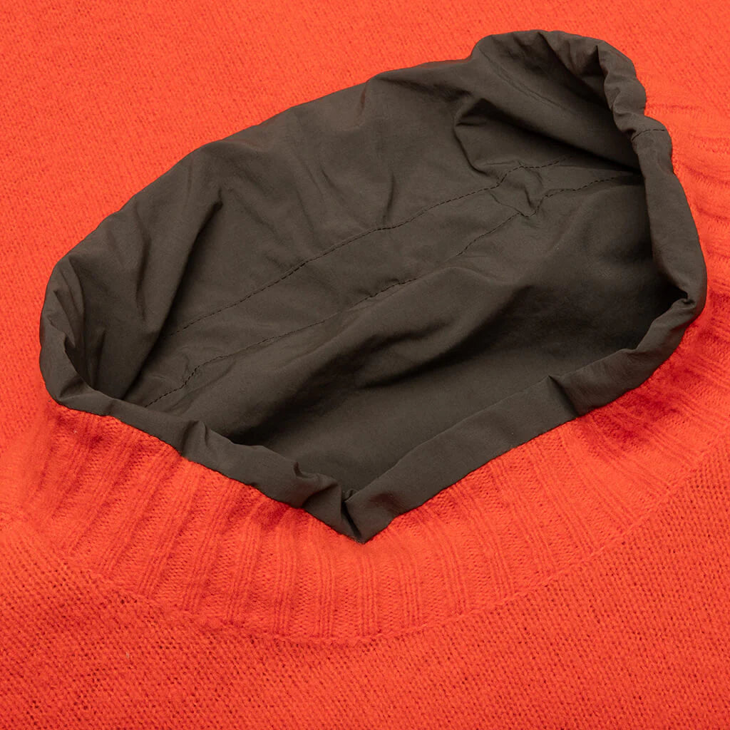 Reversible Knit Pullover Orange Khaki