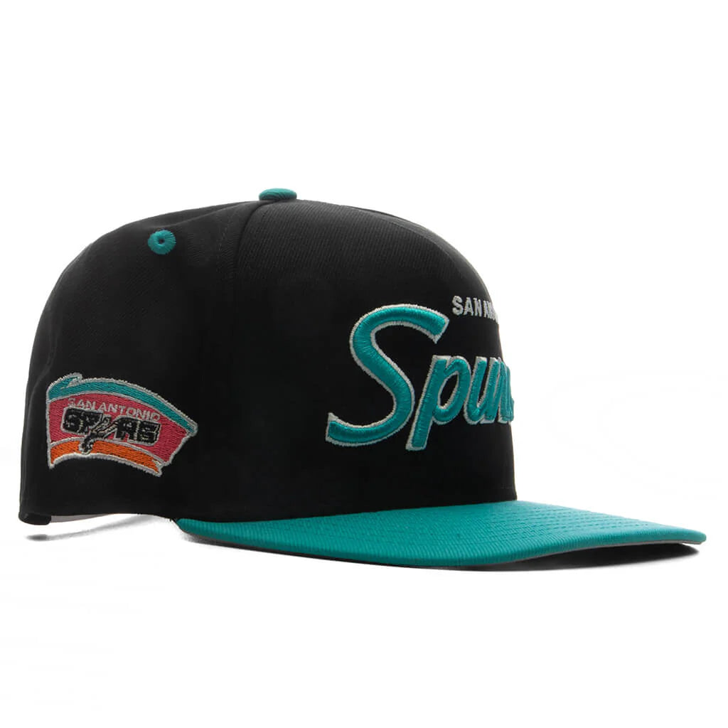 9FIFTY A Frame Curved Hardwood Classics Script Snapback San Antonio Spurs