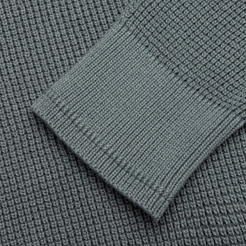 Embroidered Metal Logo Crewneck Titanium