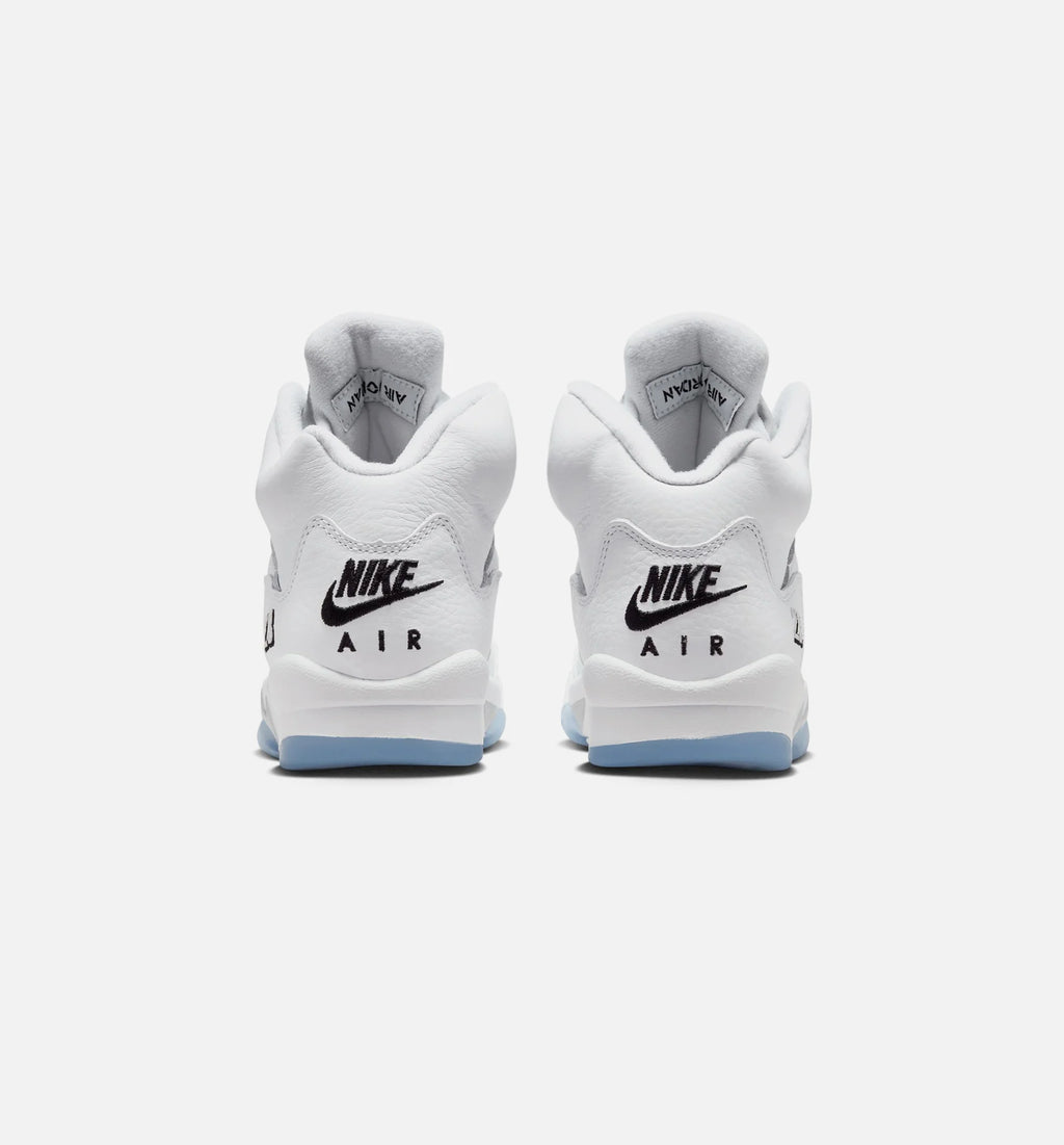 Air Jordan 5 Retro OG White Metallic Grade School Lifestyle Shoe White Black Metallic Silver Free Shipping