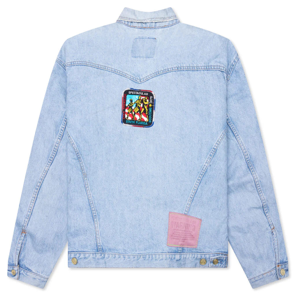 Charlatan Reversible Denim Baseball Jacket Indigo