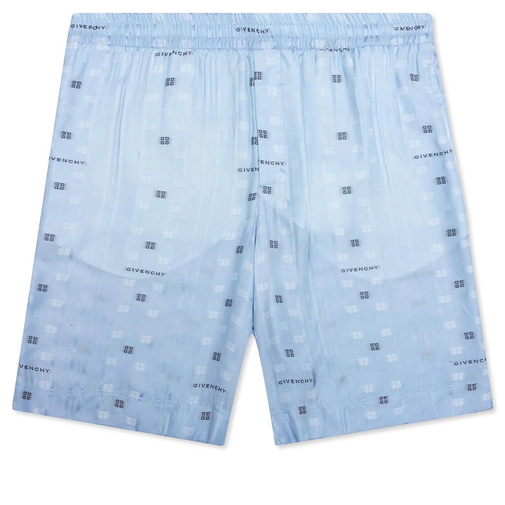 Skate Fit Shorts w Elastic Waist Band Navy Light Blue