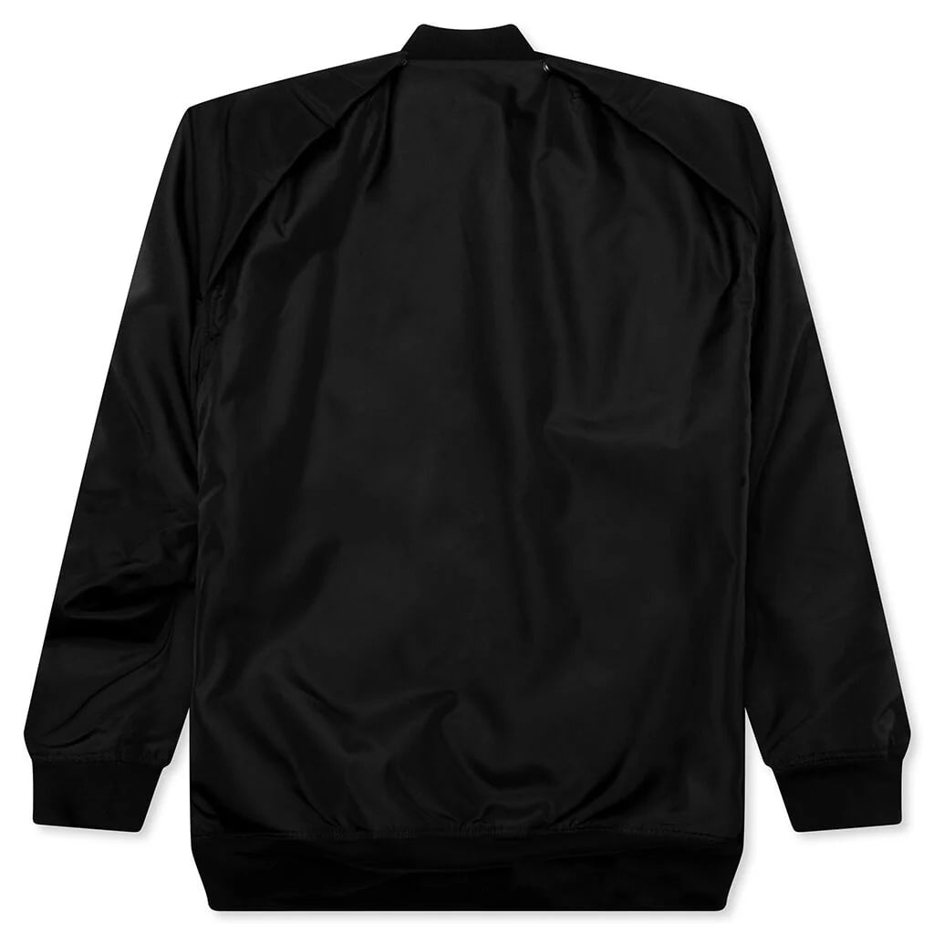 Jumbo Convertible Peter Padded Flight Bomber Jacket Black