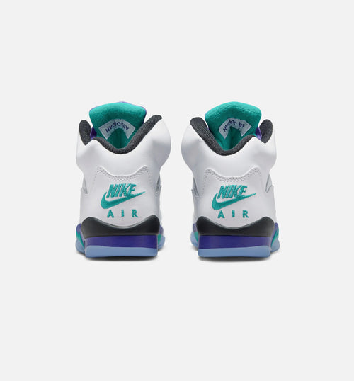 Air Jordan 5 Retro Grape Grade School Lifestyle Shoe White New Emerald Grape Ice Black
