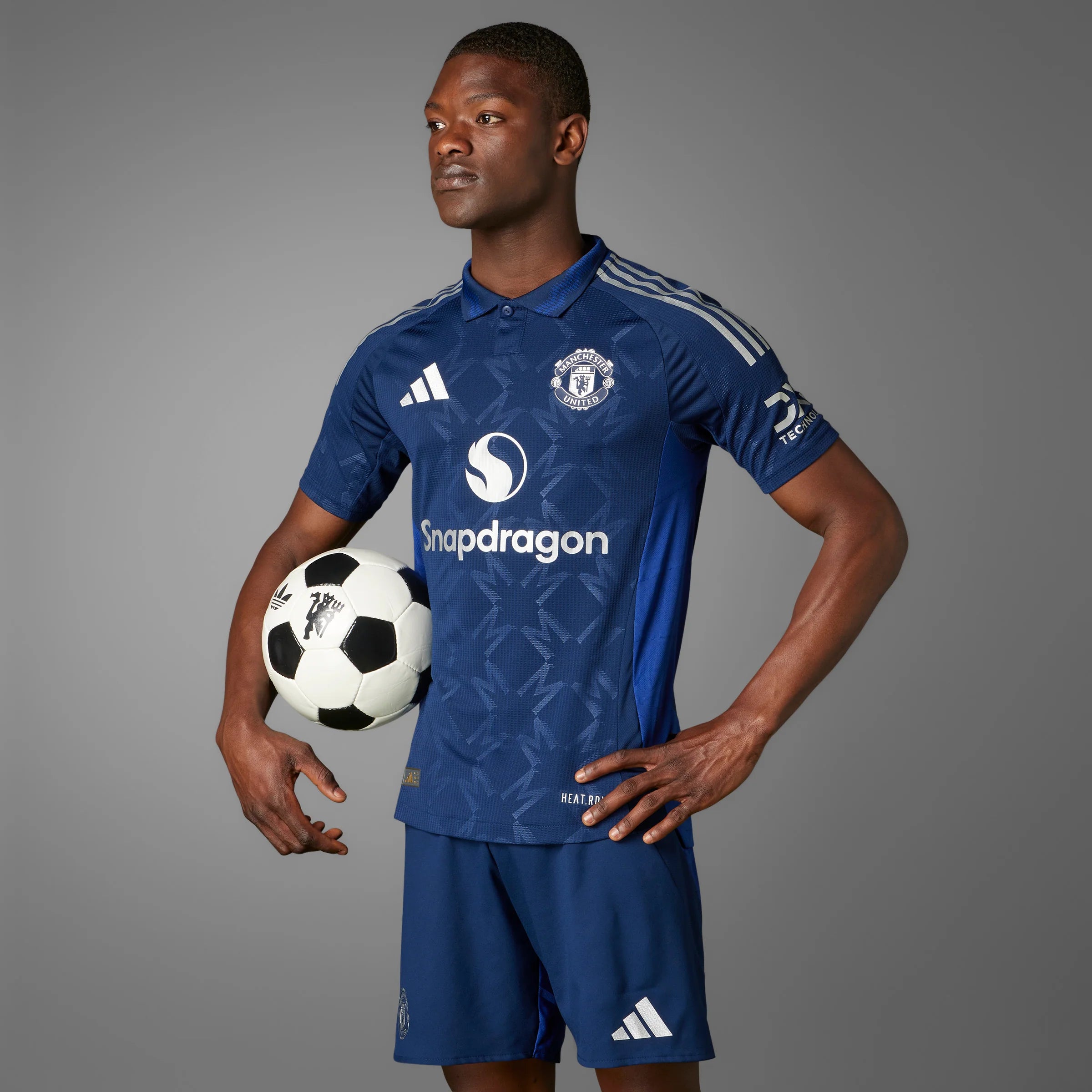 adidas Manchester United Away Authentic Mens Soccer Jersey 24 25 Night Indigo White