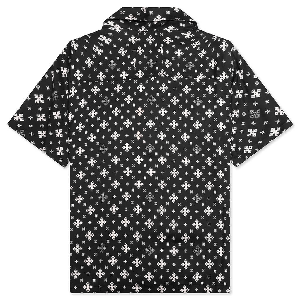 Cross Bandana Rayon Shirt Black White