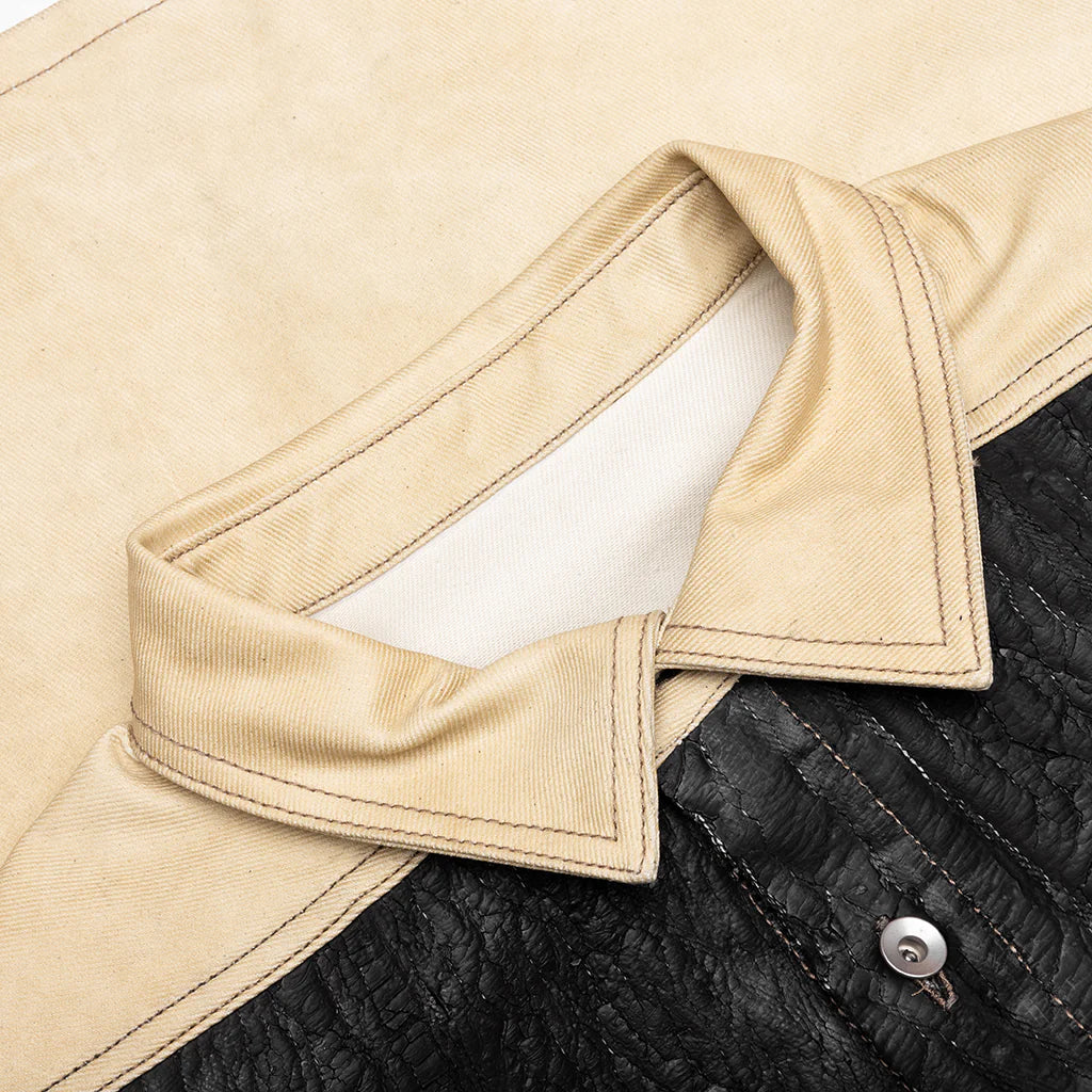 Sl Tommy Jumbo Sleeveless Denim Jacket Parchment Black