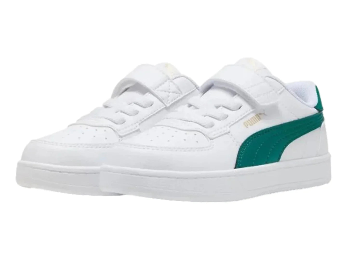 Tenis PUMA Caven 20 AC Blanco y Verde para Niño
