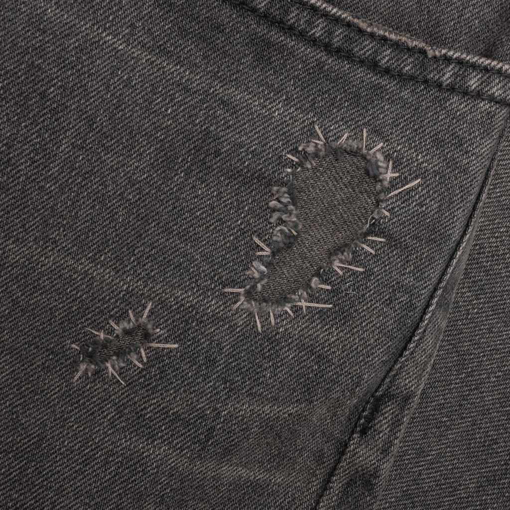 Distressed Denim Trousers Black
