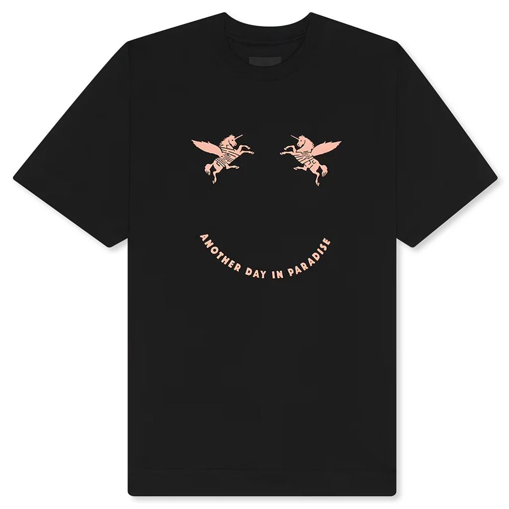 Unicorns Embroidery T Shirt Black